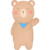 schattig teddy beer. waterverf stijl. geïsoleerd Aan transparant achtergrond png