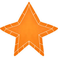 Orange Farbe Star Karikatur Symbol. Hand gezeichnet Aquarell Stil Symbol png