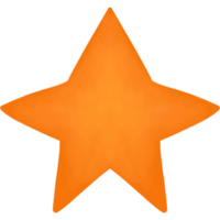 naranja color estrella dibujos animados icono. mano dibujado acuarela estilo icono png
