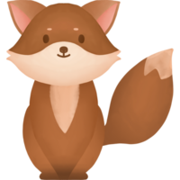 red fox watercolor style. isolated on transparent background png