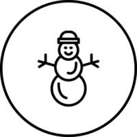 icono de vector de muñeco de nieve