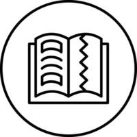 icono de vector de libro rasgado