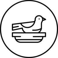 Brids in Nest Vector Icon