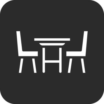 icono de vector de mesa de cena