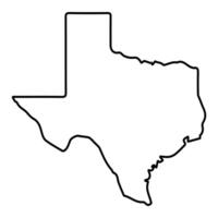 Texas state border, USA Texas border contours, geographic map vector