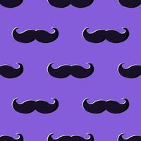 black mustache on a purple background, forming a seamless pattern for wrapping paper, textile. Vector. vector
