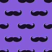 black mustache on a purple background, forming a seamless pattern for wrapping paper, textile. Vector. vector