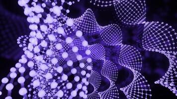 Abstract spinning many dna spirals of many tiny dots. Design. Concept of science. photo