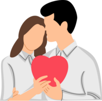 romantic couple hold big heart symbol in valentine day celebration png