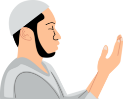 illustration muslim man raising two hand and praying png