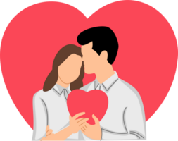 romantic moment couple hold a big heart symbol in valentine day celebration png