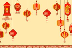 Chinese Lanterns Pattern for Background and Wallpaper vector