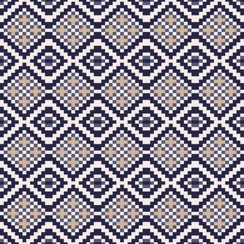 Geometric Pixel Art Seamless Pattern. Vector design for wallpaper and background