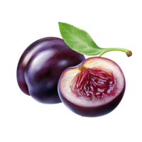 ai généré prune fruit icône isolé transparent Contexte png