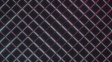 Abstract metal grid with gradient effect. Design. Rhombus shaped metal fence blue and pink. photo