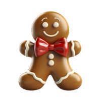 AI generated Gingerbread man icon isolated transparent background png