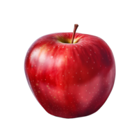 ai gegenereerd rood appel fruit icoon geïsoleerd transparant achtergrond png