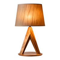 AI generated Wooden Table Lamp Isolated on Transparent Background png