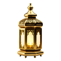 AI generated Islamic Ramadan Lantern Lamp Isolated on Transparent Background png