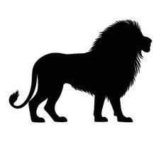 Black and white vector illustration of african lion.