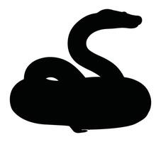 African rock python silhouette icon. Vector image.