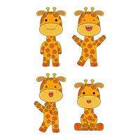 cute giraffe character vector illustration