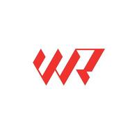 logo letra wr inicial vector
