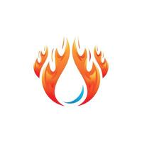 Fire Water Drop Logo Vector