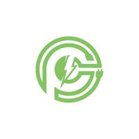 Power Electric Letter P Logo Vector