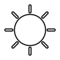 icono de línea de sol. vector