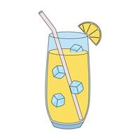 kids drawing Vector illustration lemon juice flat cartoon isolated