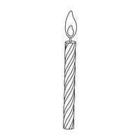 Hand drawn kids drawing Vector illustration birthday candle flat cartoon isolated