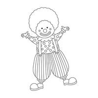 Hand drawn kids drawing Vector illustration clown flat cartoon isolated