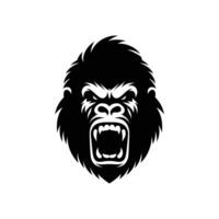 silueta de un gorila cara logo icono símbolo vector ilustración