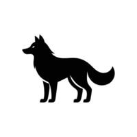 Simple silhouette of a wolf vector illustration