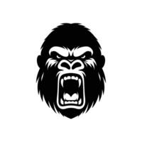 Silhouette of Angry Gorilla head logo icon symbol vector illustration