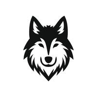 Simple silhouette logo icon symbol of a wolf head vector