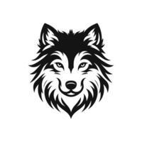 Simple silhouette logo icon symbol of a wolf head vector
