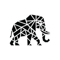 Monochrome geometric elephant logo icon symbol vector illustration