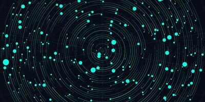 Digital technology futuristic internet network connection dark black background, green abstract cyber information communication, Ai big data science, innovation future tech line illustration vector 3d