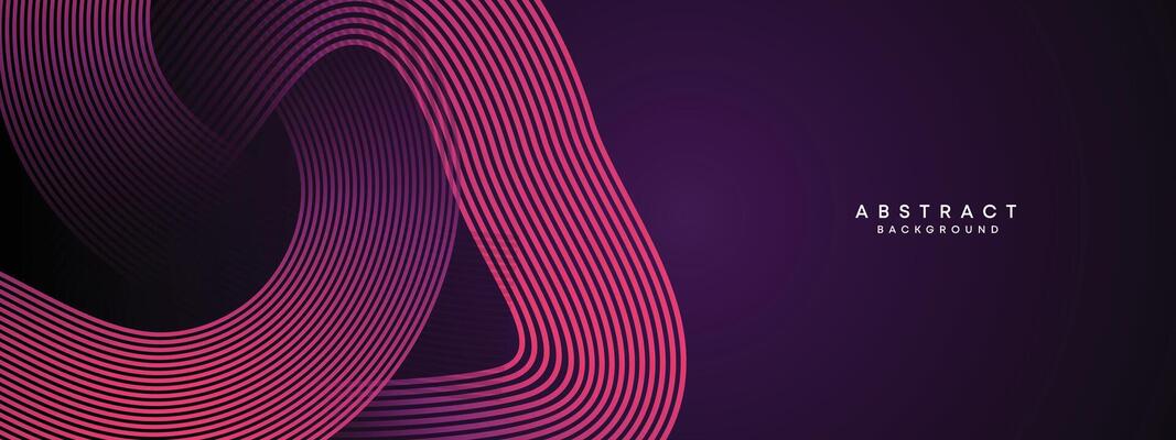 Abstract Dark Purple and Pink Waving circles lines Technology Background. gradient with glowing lines shiny geometric shape and diagonal, for brochure, cover, poster, banner, website, header