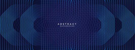 Abstract Dark Navy Blue Waving circles lines Technology Background. Modern gradient with glowing lines shiny geometric shape and diagonal, for brochure, cover, poster, banner, website, header vector