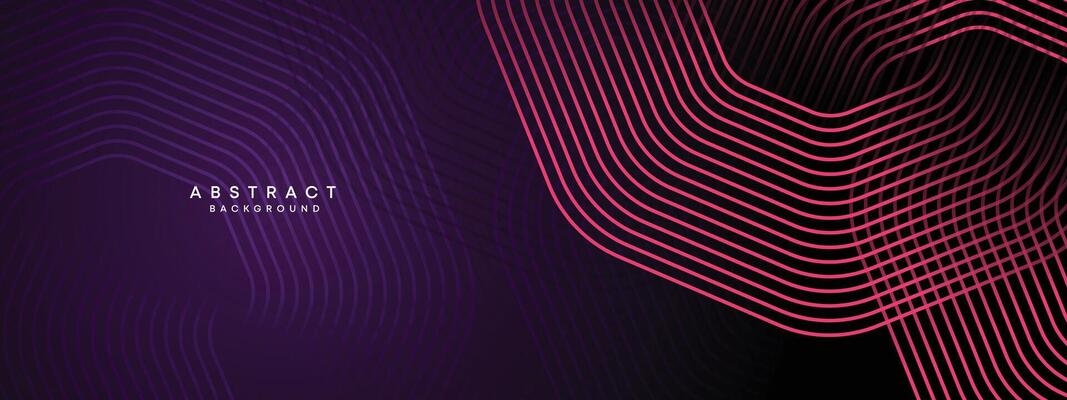 Abstract Dark Purple and Pink Waving circles lines Technology Background. gradient with glowing lines shiny geometric shape and diagonal, for brochure, cover, poster, banner, website, header