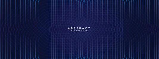 Abstract Dark Navy Blue Waving circles lines Technology Background. Modern gradient with glowing lines shiny geometric shape and diagonal, for brochure, cover, poster, banner, website, header vector