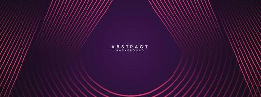 Abstract Dark Purple and Pink Waving circles lines Technology Background. gradient with glowing lines shiny geometric shape and diagonal, for brochure, cover, poster, banner, website, header vector