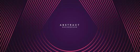 Abstract Dark Purple and Pink Waving circles lines Technology Background. gradient with glowing lines shiny geometric shape and diagonal, for brochure, cover, poster, banner, website, header vector