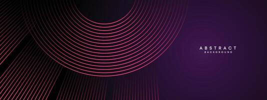 Abstract Dark Purple and Pink Waving circles lines Technology Background. gradient with glowing lines shiny geometric shape and diagonal, for brochure, cover, poster, banner, website, header vector