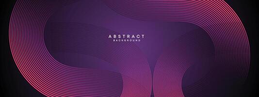 Abstract Dark Purple and Pink Waving circles lines Technology Background. gradient with glowing lines shiny geometric shape and diagonal, for brochure, cover, poster, banner, website, header vector