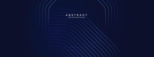 Abstract Dark Navy Blue Waving circles lines Technology Background. Modern gradient with glowing lines shiny geometric shape and diagonal, for brochure, cover, poster, banner, website, header vector