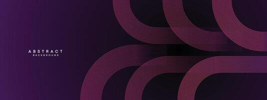 Abstract Dark Purple and Pink Waving circles lines Technology Background. gradient with glowing lines shiny geometric shape and diagonal, for brochure, cover, poster, banner, website, header vector